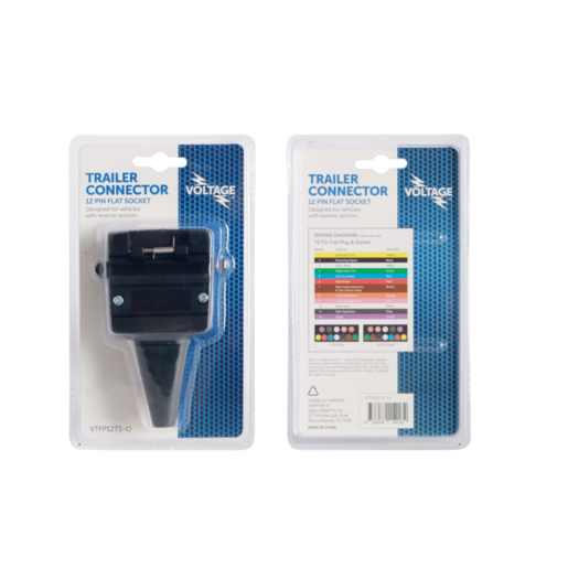Voltage Trailer Socket 12 Pin Flat Reed Switch Open - VTFP12TS-O ...