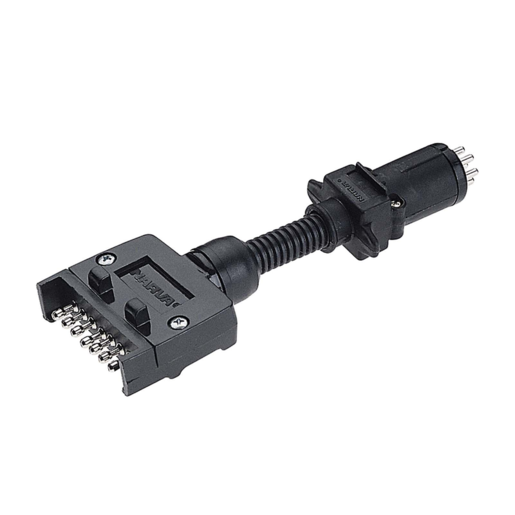 Narva 7-Pin Flat Socket on Car to 6-Pin Small Round Plug on Trailer ...
