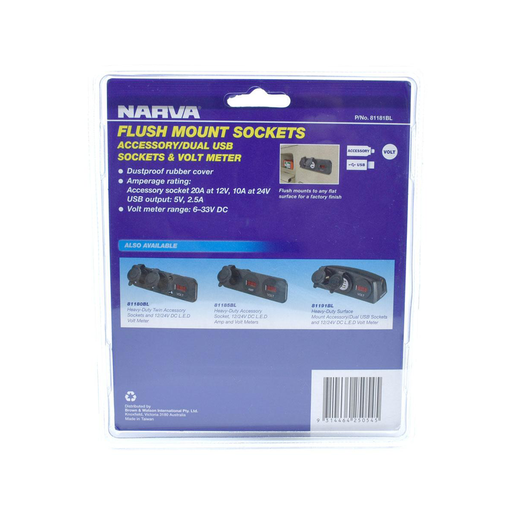 Narva Heavy-Duty Accessory/Dual USB Sockets and 12/24V | Narva | Shop ...